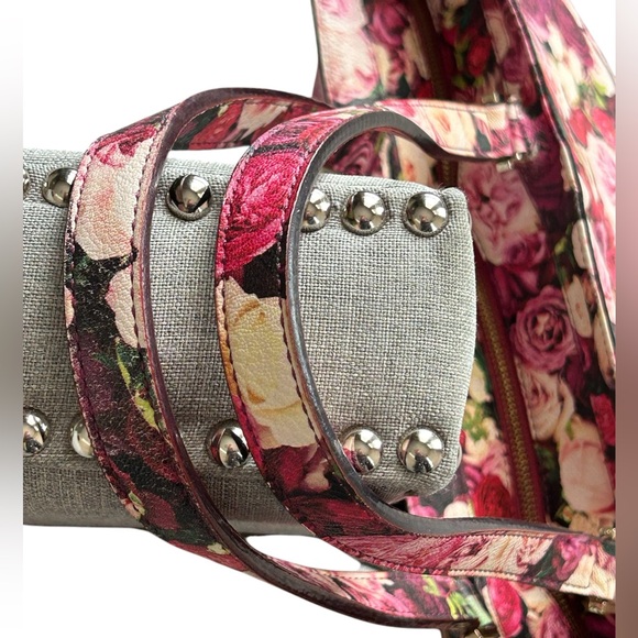 Kate Spade New York Grant Street Grainy Vinyl Juno Tote Bag Roses Floral Large - Picture 7 of 15